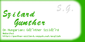 szilard gunther business card